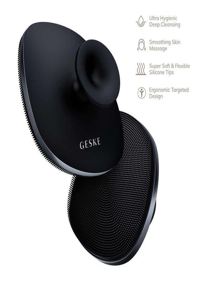 GESKE Body Brush | 4 in 1 | Design with Metal Ring | Cleansing Brush for the Entire Body | Professional Deep Cleaning | Soft Silicone Bristles | Ergonomic Two-Finger Design - Image 4
