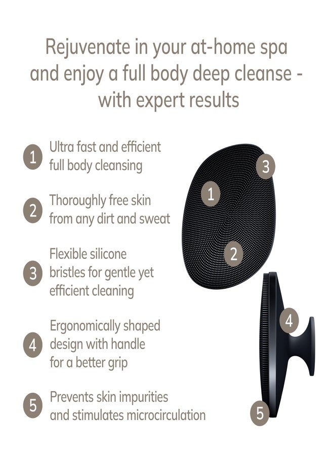 GESKE Body Brush | 4 in 1 | Design with Metal Ring | Cleansing Brush for the Entire Body | Professional Deep Cleaning | Soft Silicone Bristles | Ergonomic Two-Finger Design - Image 2