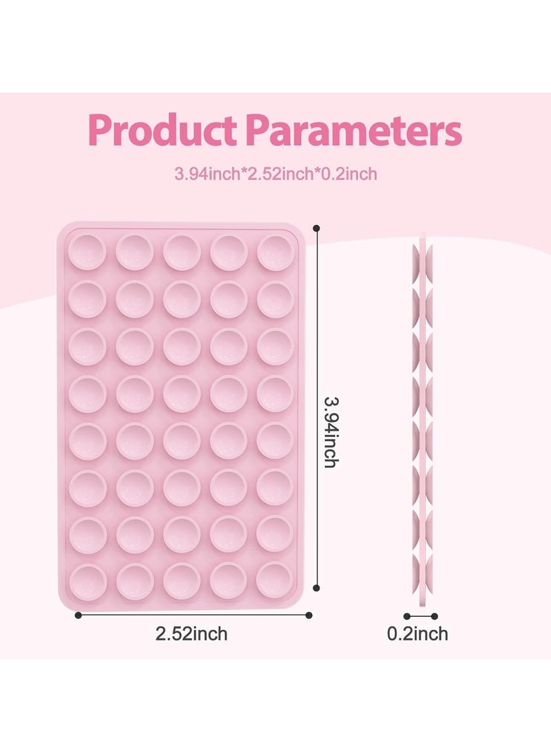 Double-sided suction power phone case stand, 4Pcs Silicone Phone Suction Grip Compatible with iPhone and Android Cases, Anti-Slip Hands-Free Mobile Accessory Holder, Sticky Phone Grip for Tiktok Videos and Selfies(white,black,pink,Transparent) - Image 2