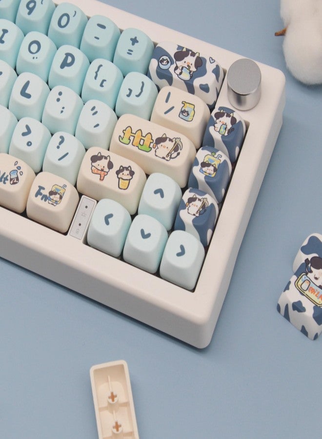 Cmokifuly MOA Profile Keycaps,Cute Keycaps Cow Custom Keycaps 142 Keys,PBT Dye-sub Keycaps for Mechanical Keyboard Full-Size Keycaps Set (Cow) - Image 4