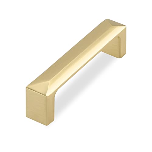Haidms 10 Pack Gold Cabinet Handles 3 Inch(76mm) Hole Center Soild Zinc Alloy Brushed Gold Cabinet Pulls Kitchen Drawer Pulls Cupboard Hardware for Kitchen - Image 1