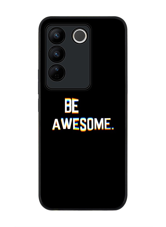 Stylizedd Rugged Black Edge case for Vivo V27 / Vivo V27 Pro / Vivo S16, Slim fit Soft Case Flexible Rubber Edges Anti Drop TPU Gel Thin Cover - Be awesome - Image 1