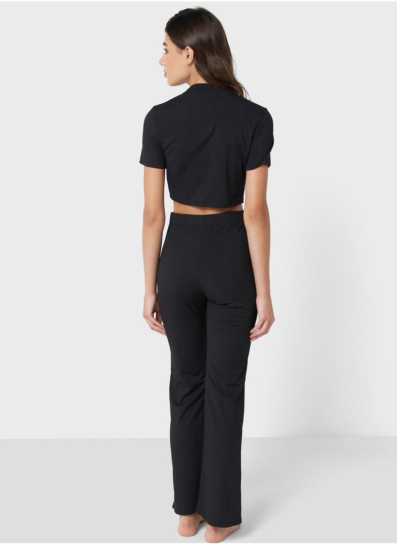 Crop Top Pyjama Set