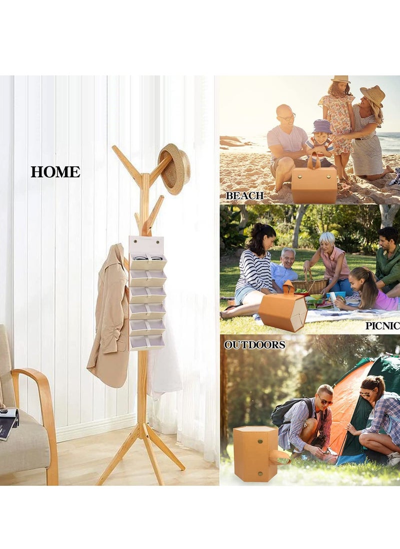 SYOSI - Sunglass Eyeglass Organizer Collector 6 Slot PU Eyeglasses Storage Case Box Multiple Hanging Eyewear Display - Image 1