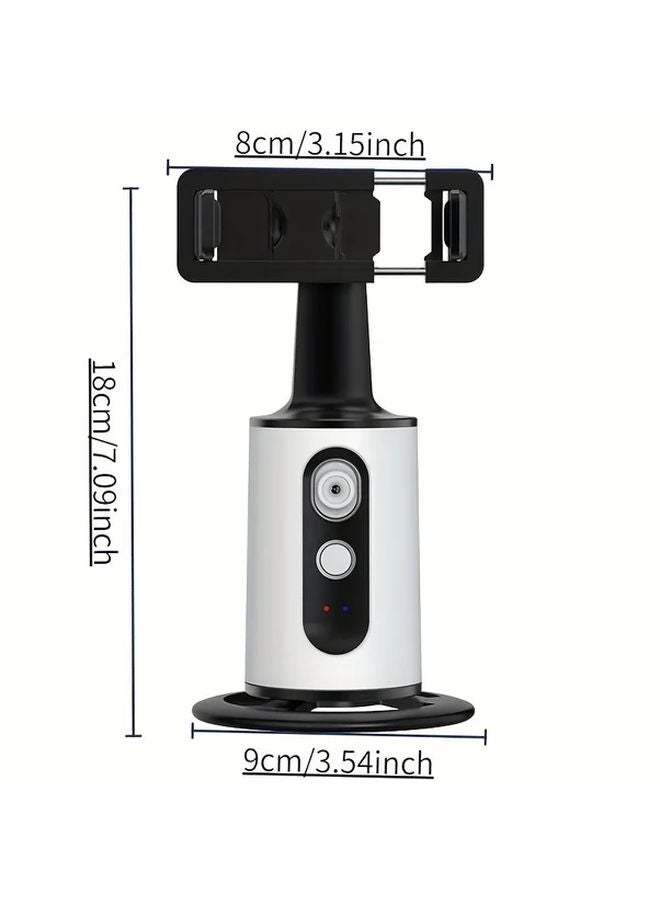 White AI Face Recognition Gimbal 3 Axis Phone Stabilizer 360 Rotating Live Streaming Selfie Tool - Image 3