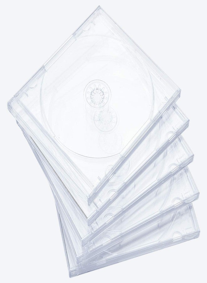 Maxtek 10.4 mm Standard Single Clear CD Jewel Case with Assembled Clear Tray, 10 Pack - Image 1