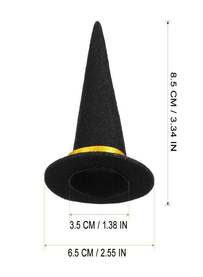 BESTOYARD 48 Pcs Halloween Mini Witch Hats, Black Party Favors Witch Hat Decor & Craft Supplies Felt Cloth for Adults & Kids - Image 2