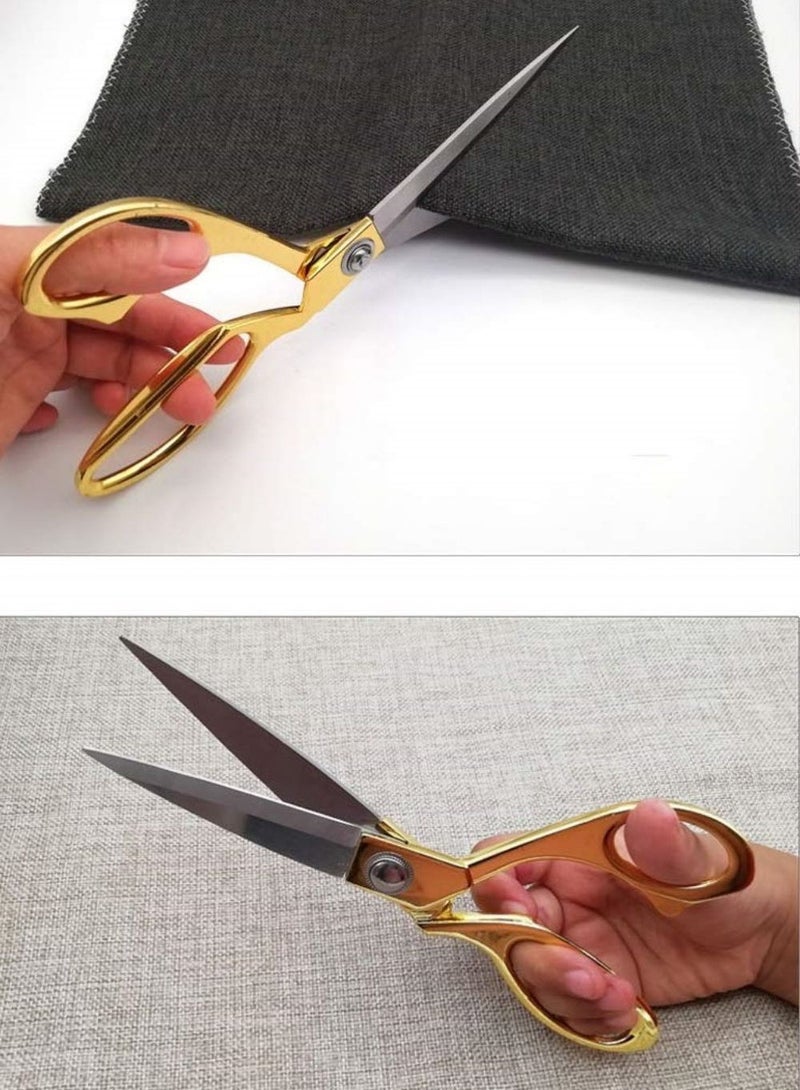 Cool Baby Stainless Steel Sharp Tailor Scissors for Clothing Dressmaking Shears Fabric Craft Cutting Adjustable Kitchen Scissors Gold - Image 4