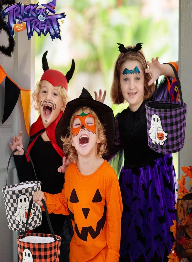 Inough Halloween Bucket, Trick or Treat Basket for Kids Girl Boy Halloween Candy Bucket Gift Basket Canvas Pumpkin Buckets Spooky Boo Baskets Candy Bags Pumpkin Baskets for Party Favor Decorations, Black - Image 2