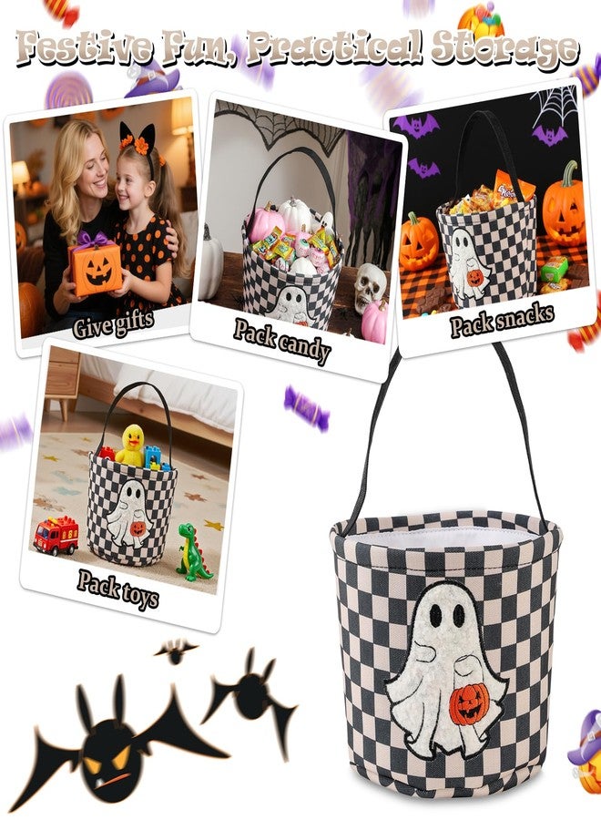 Inough Halloween Bucket, Trick or Treat Basket for Kids Girl Boy Halloween Candy Bucket Gift Basket Canvas Pumpkin Buckets Spooky Boo Baskets Candy Bags Pumpkin Baskets for Party Favor Decorations, Black - Image 5