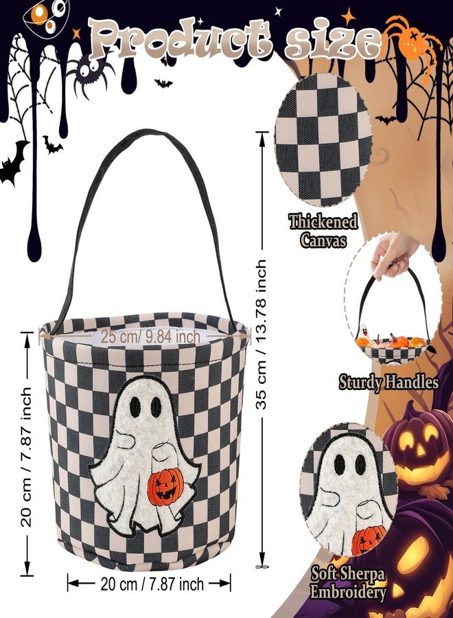 Inough Halloween Bucket, Trick or Treat Basket for Kids Girl Boy Halloween Candy Bucket Gift Basket Canvas Pumpkin Buckets Spooky Boo Baskets Candy Bags Pumpkin Baskets for Party Favor Decorations, Black - Image 4