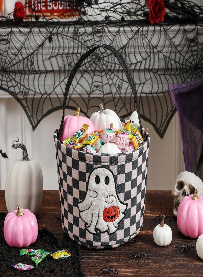 Inough Halloween Bucket, Trick or Treat Basket for Kids Girl Boy Halloween Candy Bucket Gift Basket Canvas Pumpkin Buckets Spooky Boo Baskets Candy Bags Pumpkin Baskets for Party Favor Decorations, Black - Image 3