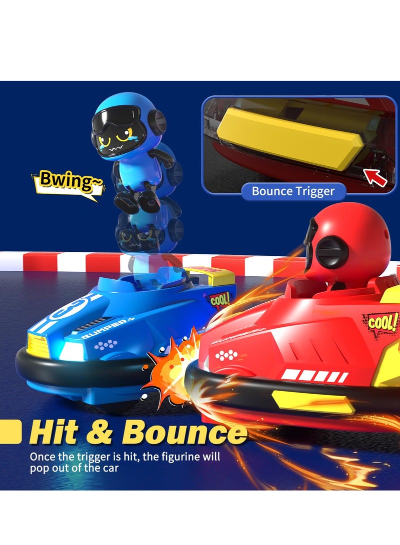 XiuWoo 2 Pack RC Cars Toys, Remote Control Bumper Cars Toys, RC Battle Race Vehicles Toddlers Toys, Gift for 3-8 Year Old Boys with goalmouth  - Image 3