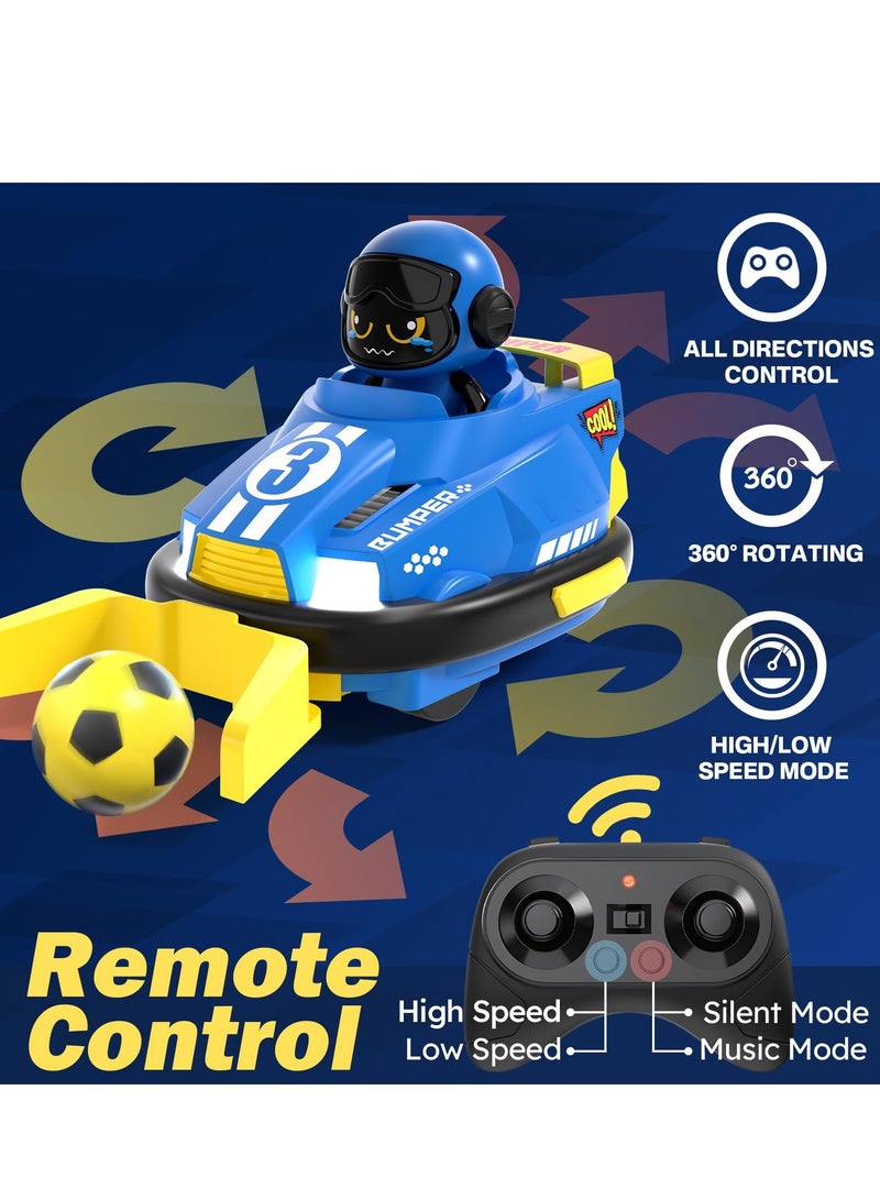 XiuWoo 2 Pack RC Cars Toys, Remote Control Bumper Cars Toys, RC Battle Race Vehicles Toddlers Toys, Gift for 3-8 Year Old Boys with goalmouth  - Image 4
