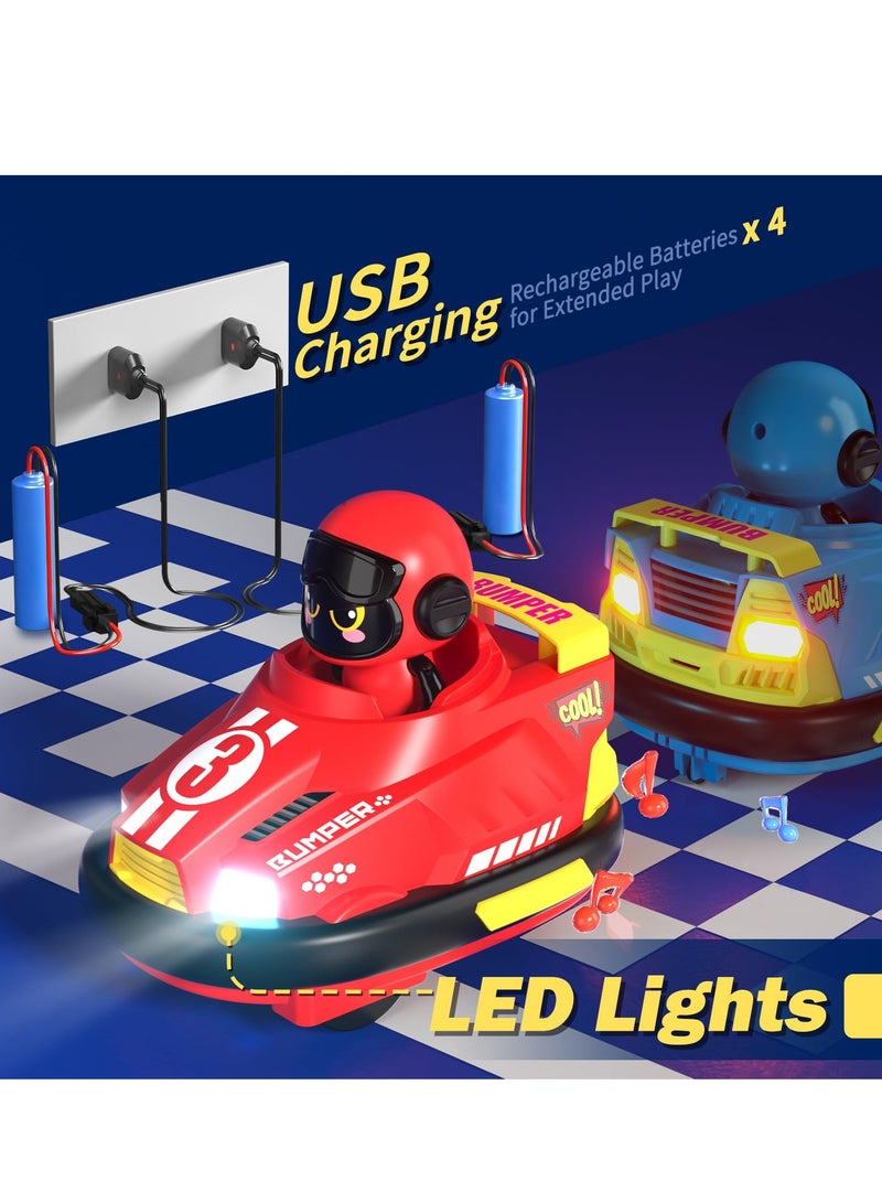 XiuWoo 2 Pack RC Cars Toys, Remote Control Bumper Cars Toys, RC Battle Race Vehicles Toddlers Toys, Gift for 3-8 Year Old Boys with goalmouth  - Image 5