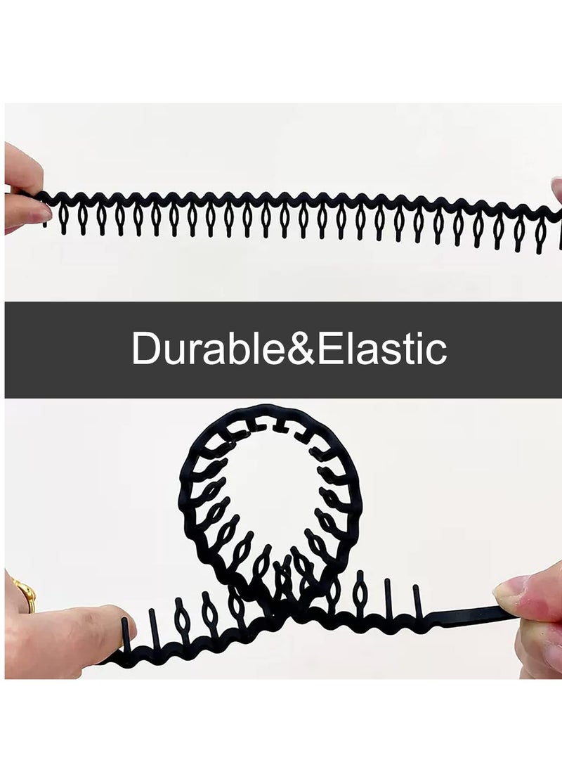 Generic 10 PCS Plastic Headbands Wide Head with Teeth, Non Slip Fashion Effortless Comb Skinny Hair for Women Men Teen Girls, Long Morandi - Image 5