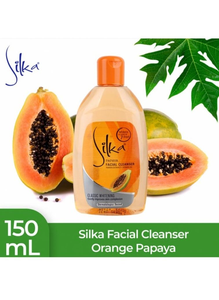 Silka SILKA FACIAL CLEANSER CLASSIC WHITENING PAPAYA 150 ML  - Image 1