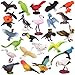 Warmshine 24 Pcs Realistic Bird Animals Figurines Mini Bird Figures Model Eagle Parrot Robin Owl Plastic Birds Figures Fairy Garden Accessories Dollhouse Birthday Cake Toppers - Image 2