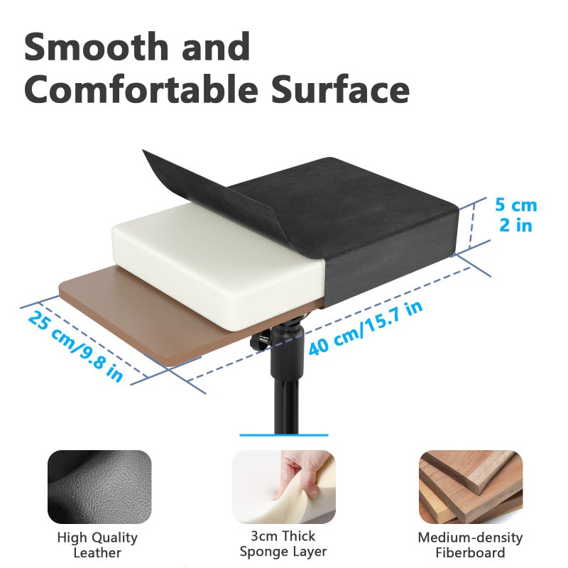 ZHOOGE Tattoo Armrest Stand With Tray - ZHOOGE Tattoo Arm Leg Rest Stand Adjustable Height Soft Pad for Tattoo Studio Tattoo Supply - Image 2