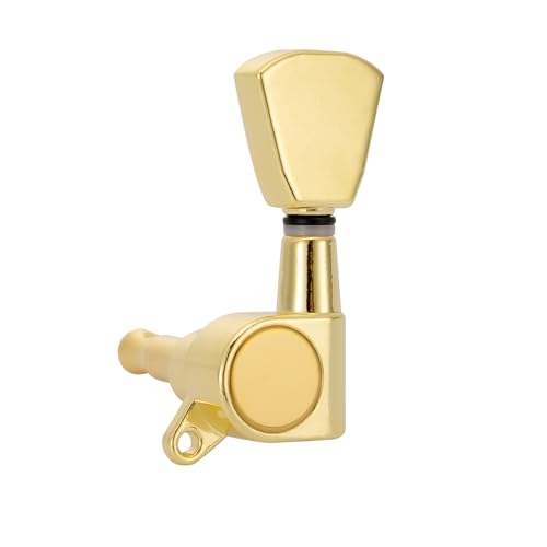 Swhmc 6Pcs Gold 3L3R Chrome Tuning Key Peg, Guitar Parts 3 Left 3 Right Tuners, String Tuning Pegs Machine Head Tuners for Acoustic or Electric Guitar - Image 2