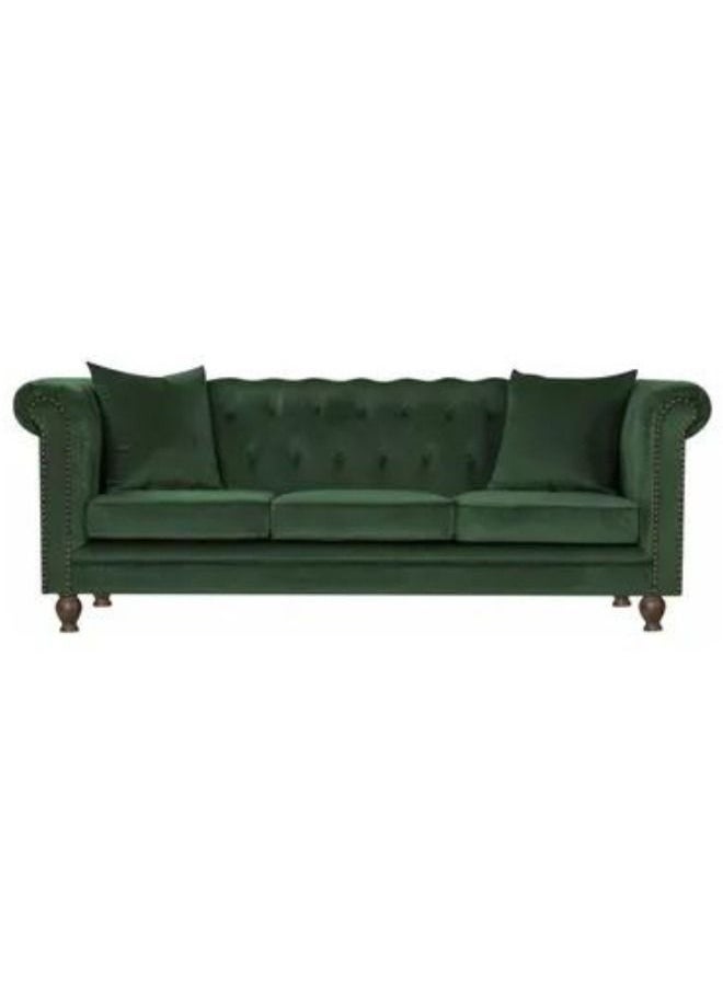 Maharat Al Bahar Chester Hill 3 Seater Fabric Sofa Green 220x80x80  - Image 1