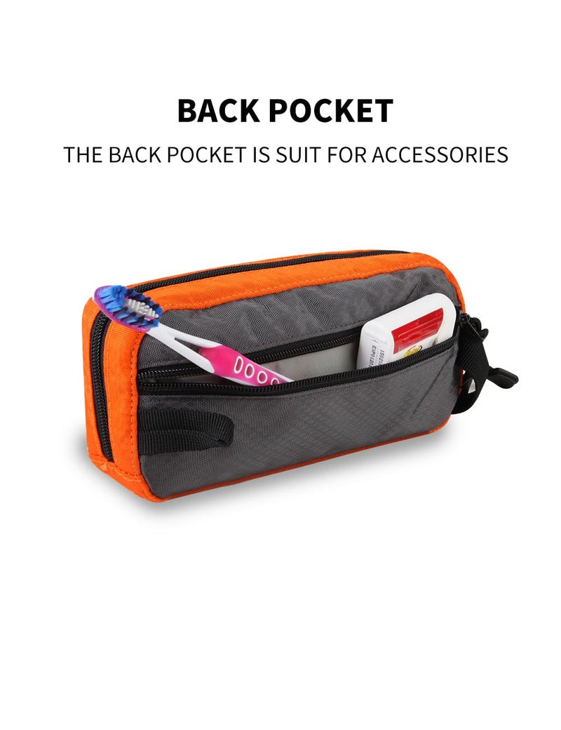 GOX Travel Toiletry Bag Dopp Kit Case for Men Multifunction Packing Organizer Pouch(Orange/Grey) - Image 4