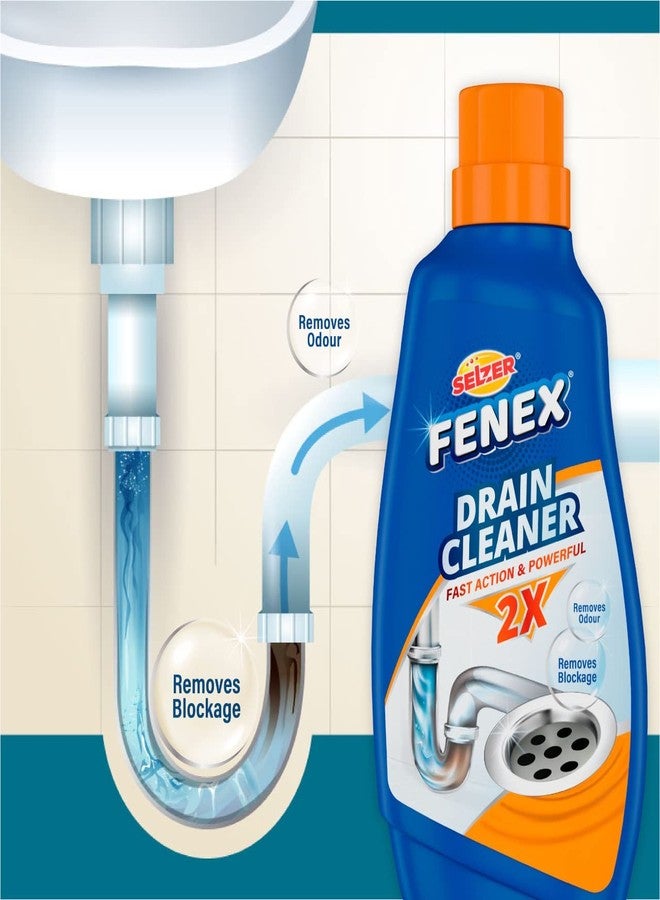 Selzer Fenex Drain Cleaner Powder - 500 gm| Removes Blockages in Pipes, Sinks & Septic Tanks|Works within 15 minutes | Pack of 1 - Image 3