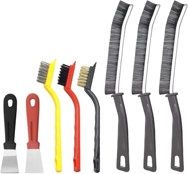 Lonimia 8 Pcs Multifunctional Crevice Cleaning Brush Tools, Hard Bristle for Kitchen, Bathroom, Tile Joints, Gas Stove, Window Groove - Image 1