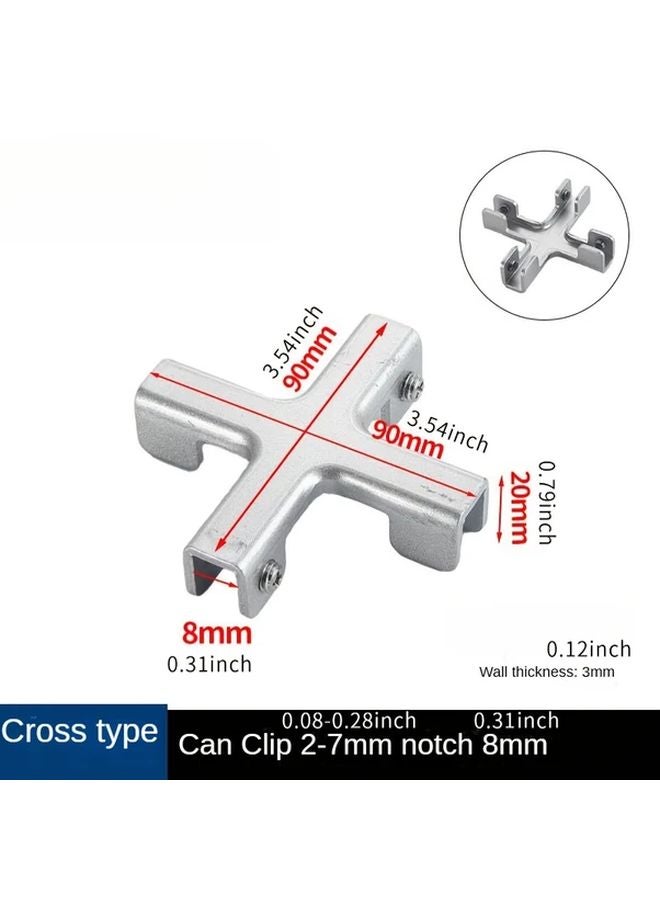 Cross Shaped Small Glass Clamp 2 Pack Heavy Duty No Hole Attachment For 8 10mm Glass - Image 1