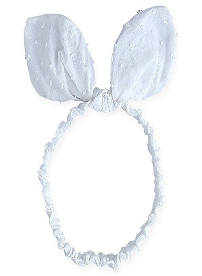 RQJ Baby Girls Rabbit Headband Bunny Ear Headwear Kids Hair Band Headwrap(white) - Image 4