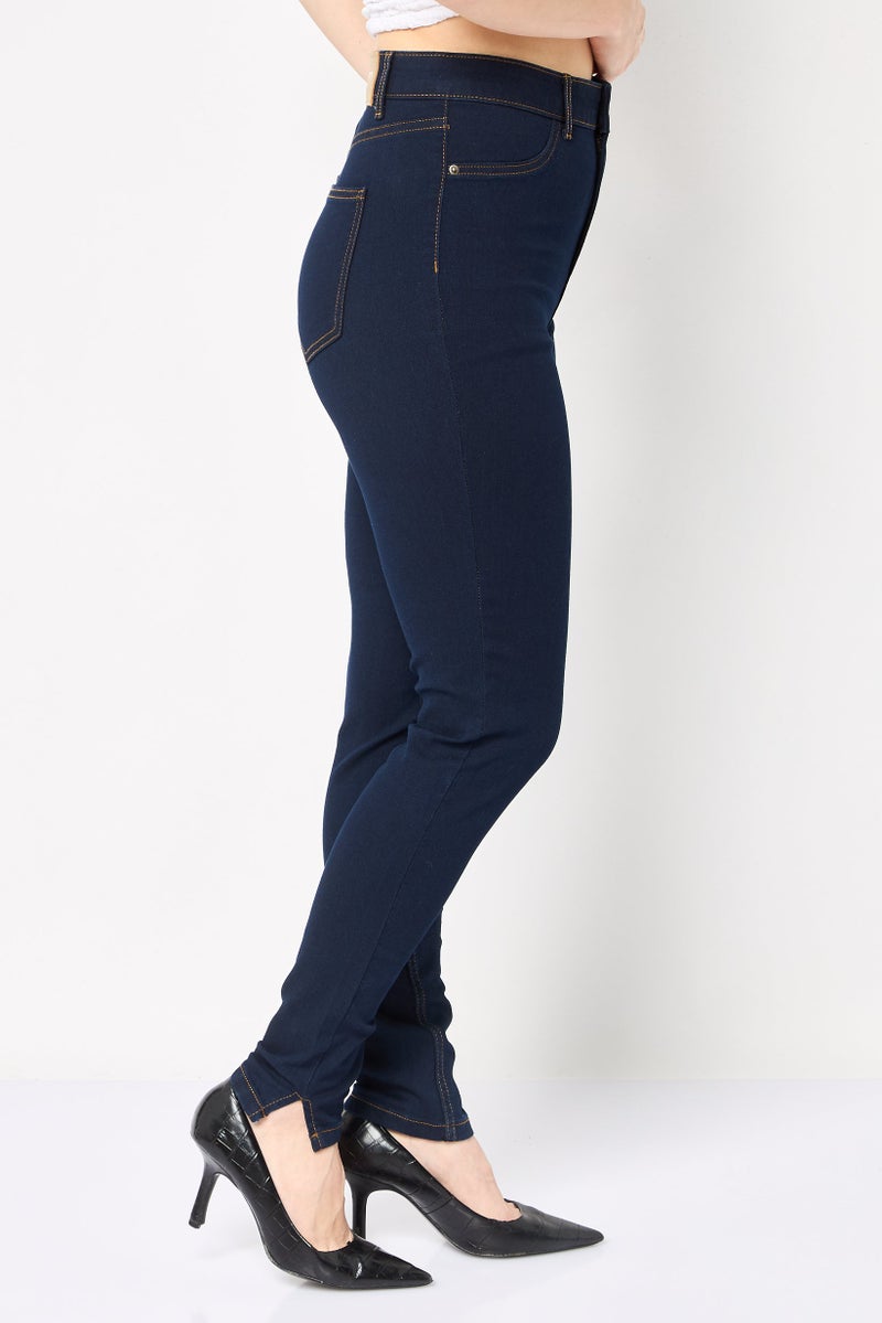 VERO MODA جينز ضيق قابل للتمدد من فيرو مودا للنساء، لون كحلي - Image 3