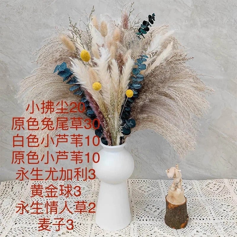 Bluejw Boho Dried Flower Bouquet - Natural Dried Plants for Home Decor, Everlasting Flower Arrangement Material, Rustic Decoration - Image 1