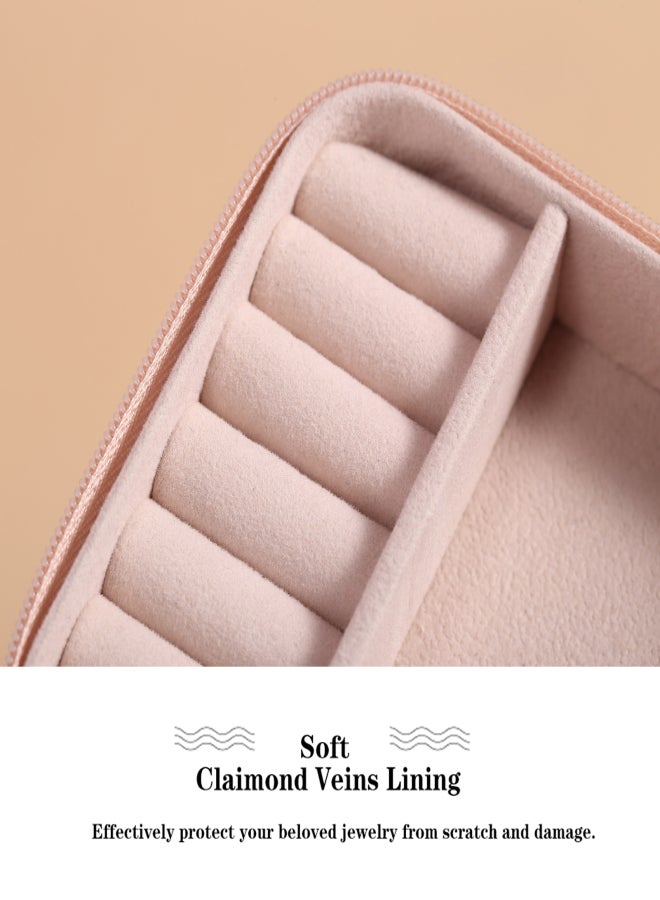 Jewelry Box Storage Organizer Small Portable Leather Single Layer Storage Case for Rings Earrings Necklaces Girls Women  - Image 4
