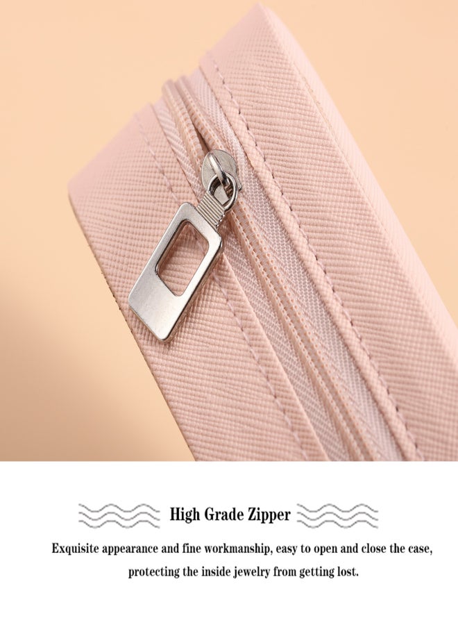 Jewelry Box Storage Organizer Small Portable Leather Single Layer Storage Case for Rings Earrings Necklaces Girls Women  - Image 5