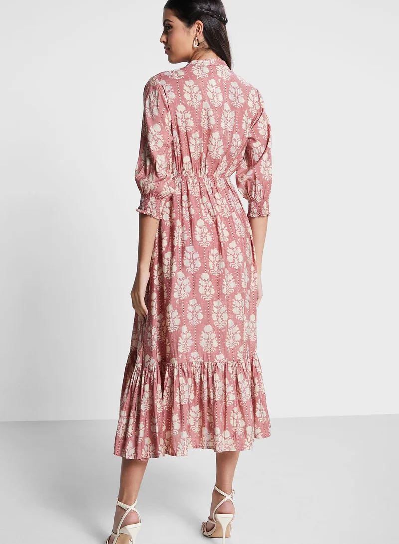 kolaba Tiered Floral Printed Dress
