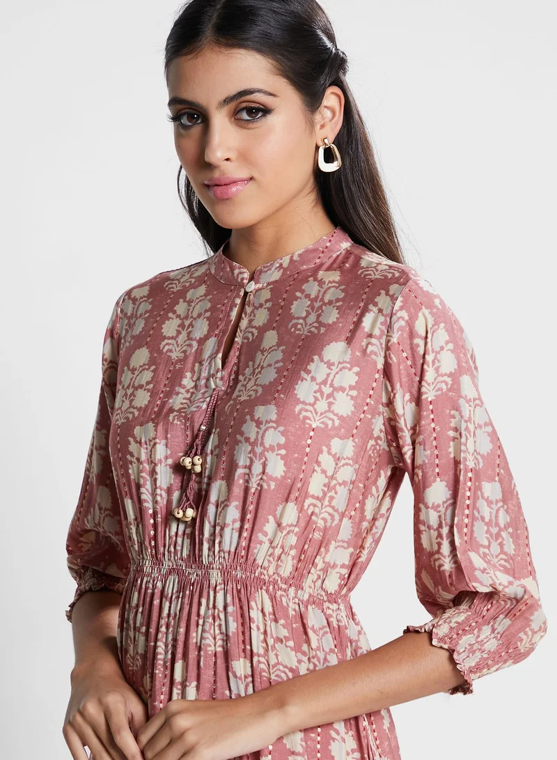 kolaba Tiered Floral Printed Dress