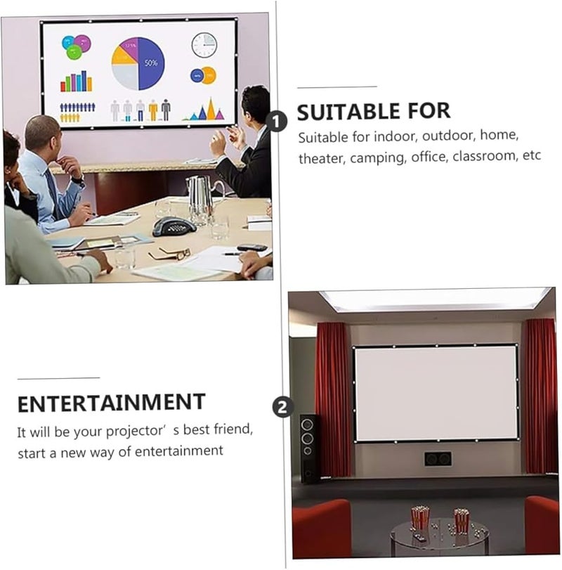 شاشة عرض من البوليستر الأبيض للاستخدام الداخلي والخارجي، لعرض الأفلام في المسرح المنزلي والتخييم - Image 5