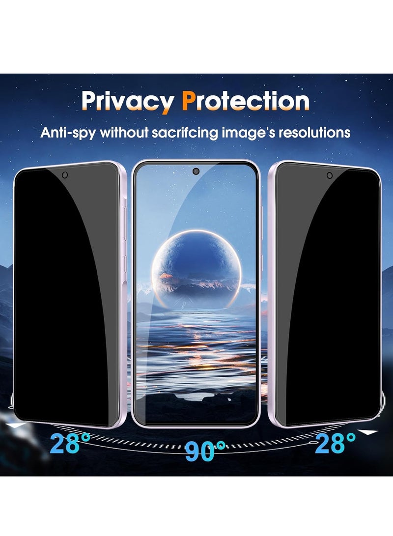 BORTONY Samsung Galaxy A35 5G Tempered Glass 9H Hardness Anti Spy Tempered Glass Protection Anti-Scratch  Pack of 2 Privacy Screen Protectors and 2 Pieces Camera Protection For Samsung Galaxy A35 5G - Image 2