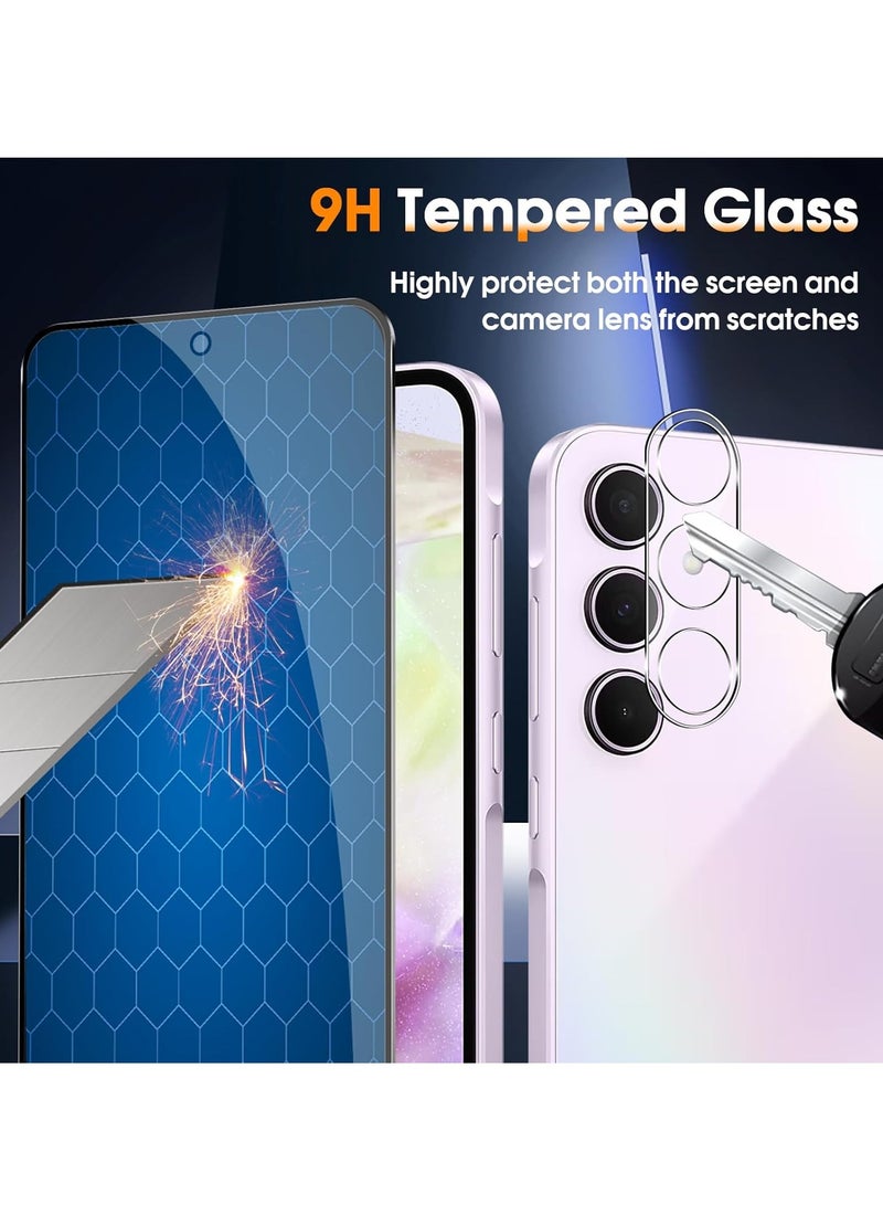 BORTONY Samsung Galaxy A35 5G Tempered Glass 9H Hardness Anti Spy Tempered Glass Protection Anti-Scratch  Pack of 2 Privacy Screen Protectors and 2 Pieces Camera Protection For Samsung Galaxy A35 5G - Image 4
