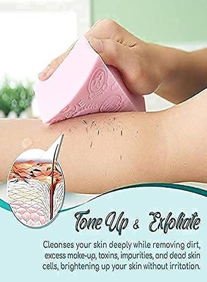 JHBK Ultra Soft Exfoliating Sponge Bath Brush | Asian Bath Sponge For Shower |Dead Skin Remover Sponge For Body | Face Scrubber for Women and Men | Bathroom Sponge pack up 2(MULTI COLOR) - Image 2