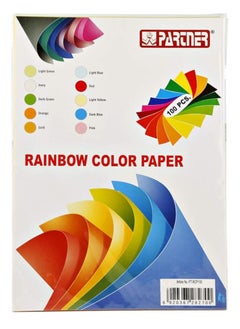 PARTNER Partner Photo Copy Rainbow Colour Paper, A4 Size, 100 Pieces, Multicolour  - Image 1