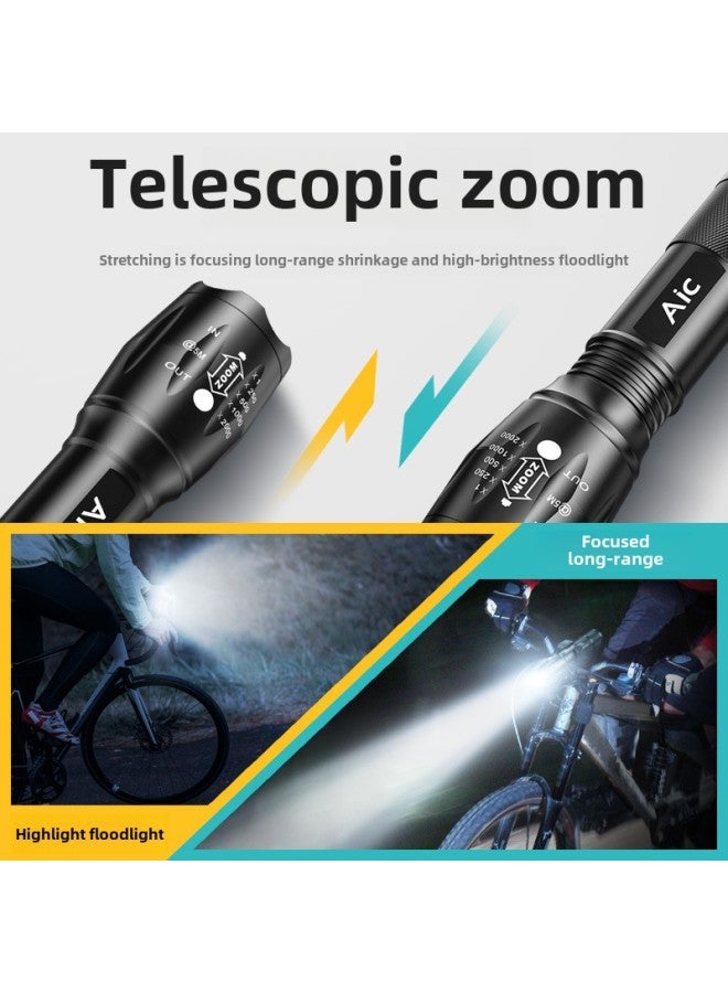 Bicycle Night Riding Headlight Rechargeable Waterproof Strong Light Flashlight Focus Long-range Mountain Bike Astigmatism Light Cycling Outfit-Product Specifications:Super Bright-500w USB Direct Charging + Power Bank Function Car Clip + Zoom + Tail Light  - Image 3
