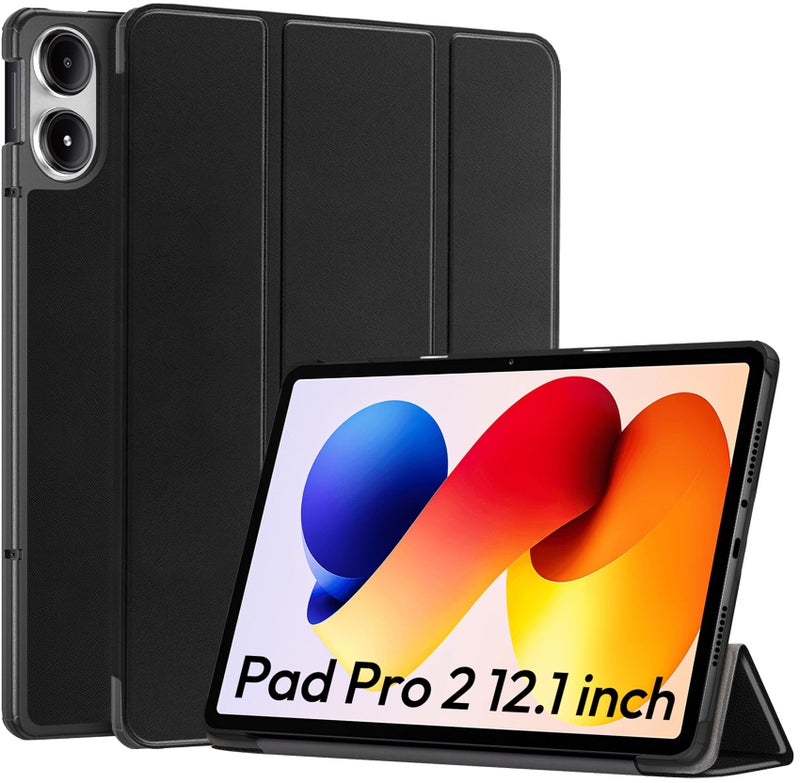 Robustrion Cover for Redmi Pad 2 Pro 12.1 inch Cover Case, Trifold Cover Case for Redmi Pad 2 Pro 5G Tablet Cover [Auto Sleep Wake Support] - Black - Image 1