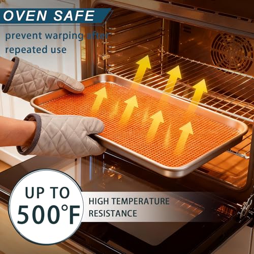 Bastwe 6 Pack Half Size Baking Sheet Pan Set, Aluminum Commercial Quality Cookie Sheet for Baking or Roasting, Large Thick Baking Tray Prevents Warping, 13" × 18" Cookie Tray Pan - Image 2
