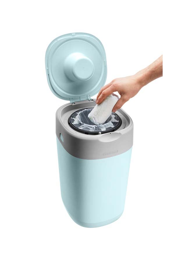 tommee tippee Twist And Click Advanced Nappy Bin, Eco-Friendlier System, Includes 1x Refill Cassette With Sustainably Sourced Antibacterial Greenfilm, Green - Image 4