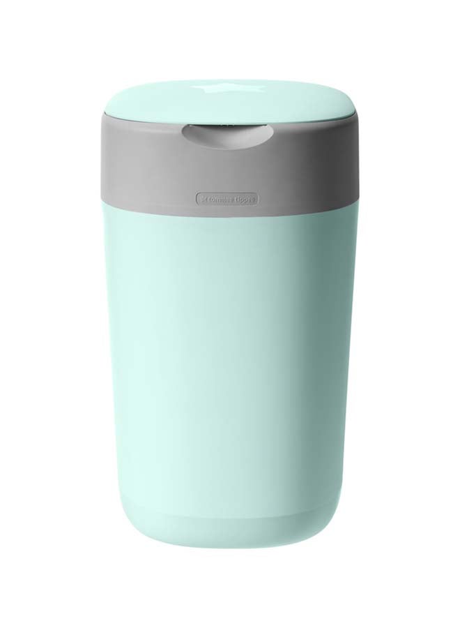 tommee tippee Twist And Click Advanced Nappy Bin, Eco-Friendlier System, Includes 1x Refill Cassette With Sustainably Sourced Antibacterial Greenfilm, Green - Image 2