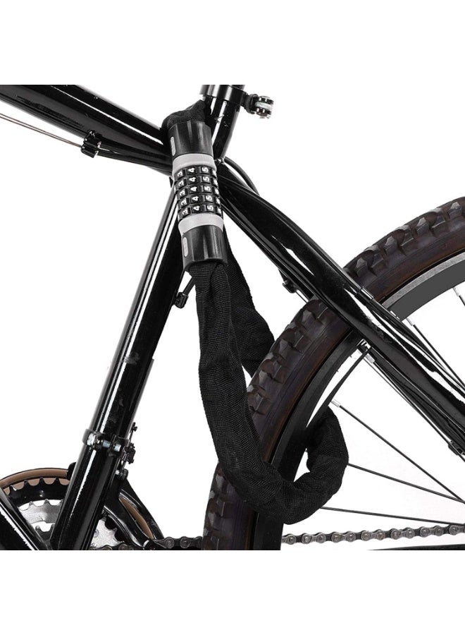KCDMBUE Heavy Duty Black Bike Chain Lock, 0.9m Resettable Combination Security Lock for Bicycle, Motorcycle, Scooter, Gate, Door, Fence, Anti-Theft Durable Chain with Coded Access - Image 3