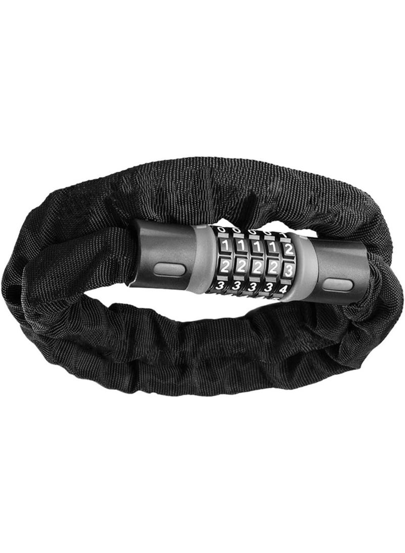KCDMBUE Heavy Duty Black Bike Chain Lock, 0.9m Resettable Combination Security Lock for Bicycle, Motorcycle, Scooter, Gate, Door, Fence, Anti-Theft Durable Chain with Coded Access - Image 1