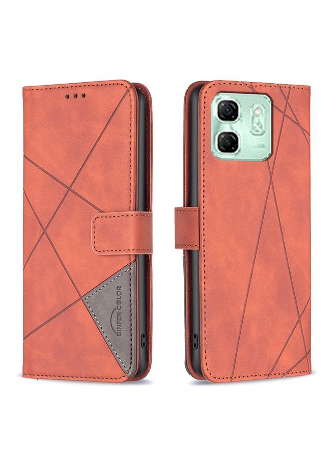 اس-توب جراب لهاتف Infinix Smart 9 / Hot 50i جراب هاتف جلدي بمشبك مغناطيسي على شكل معين - Image 1