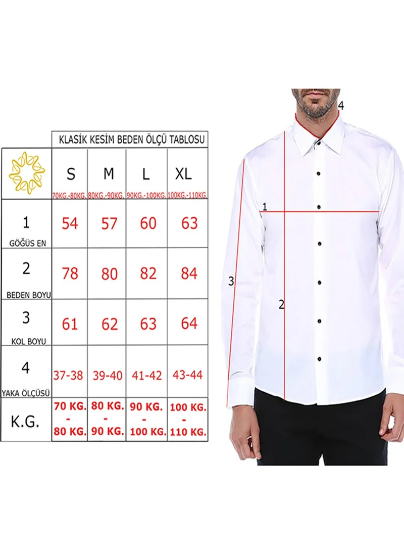Varetta Men's Light Blue Classic Cut Collar Buttoned Single Pocket Check Shirt M